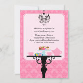 ダマスクエレガントとシャンデリアピンクアクアティーパーティー 招待状 (裏面)