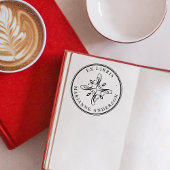 ダマスクエレガントとタイポグラフィ名前をカスタムするex Libris セルフインキングスタンプ