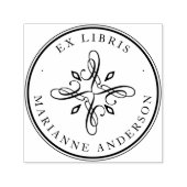 ダマスクエレガントとタイポグラフィ名前をカスタムするex Libris セルフインキングスタンプ (デザイン)