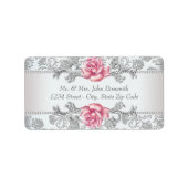 ダマスクエレガントとピンクローズの住所 シール (正面)