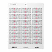 ダマスクエレガントとピンクローズの住所 シール (フルシート)