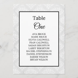 ダマスクエレガントなウェディングミニマルテーブルの座席表