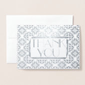 ダマスクエレガントアールデコ任意の大事な行事ありがとう 箔カード (封筒付き正面)