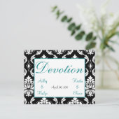 ダマスクエレガントウェディングテーブル名カードディシヴ ポストカード (スタンド正面)