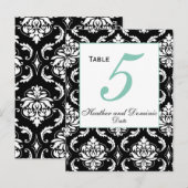 ダマスクエレガントウェディングテーブル番号カード4 ポストカード (正面/裏面)