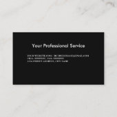 ダマスクエレガントシルバーピュータークロムメタルブラック 名刺 (裏面)