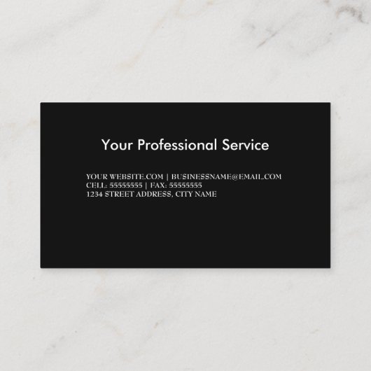 ダマスクエレガントシルバーピュータークロムメタルブラック 名刺 (裏面)