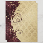 ダマスクエレガントテクスチャスクラップブック紙 (正面/裏面)