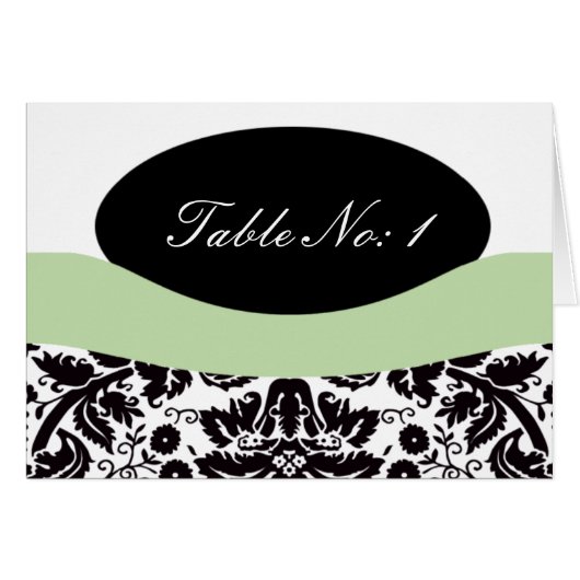 ダマスクエレガントテーブルのシーティングカード (正面横)