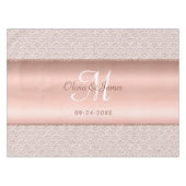 ダマスクエレガントバラ金ゴールドモノグラム結婚ズ テーブルクロス (正面(横))