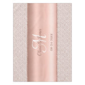 ダマスクエレガントバラ金ゴールドモノグラム結婚ズ テーブルクロス (正面)