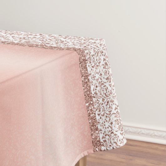 ダマスクエレガントバラ金ゴールドモノグラム結婚ズ テーブルクロス (インサイチュ)