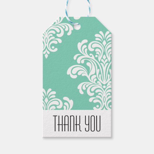 ダマスクエレガントパターンありがとう ギフトタグ (正面)