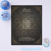 ダマスクエレガントパターンヴィンテージパンフレット チラシ (シングル)