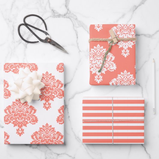 ダマスクエレガントパターン ラッピングペーパーシート (正面)