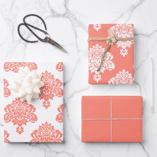 ダマスクエレガントパターン ラッピングペーパーシート (正面)