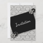 ダマスクエレガントパーティーテンプレート招待状カード 招待状 (裏面)