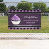 ダマスクエレガントパープルカップケーキ 横断幕 (インサイチュ)