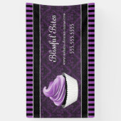 ダマスクエレガントパープルカップケーキ 横断幕 (縦)