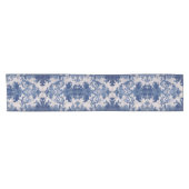 ダマスクエレガントブルートワールデジュウモノグラム ショートテーブルランナー (横)