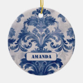 ダマスクエレガントブルートワールデジュウモノグラム セラミックオーナメント (正面)