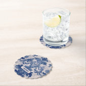 ダマスクエレガントブルートワールデジュウモノグラム ペーパーコースター (インサイチュ)