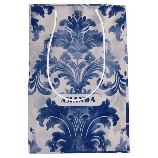 ダマスクエレガントブルートワールデジュウモノグラム ミディアムペーパーバッグ (正面)