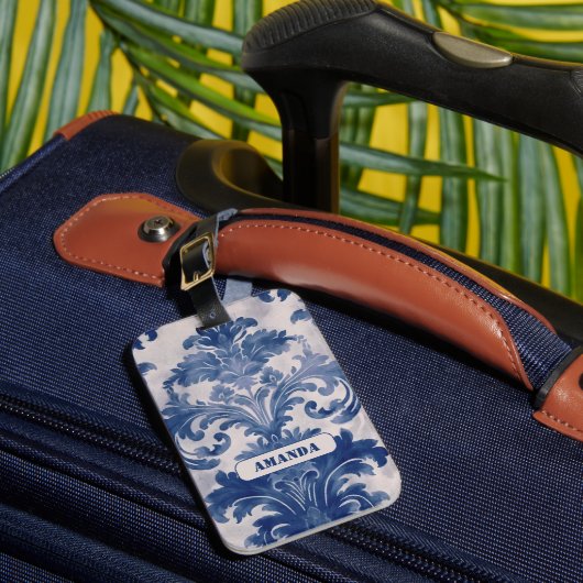 ダマスクエレガントブルートワールデジュウモノグラム ラゲッジタグ (正面インサイチュ1)