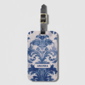 ダマスクエレガントブルートワールデジュウモノグラム ラゲッジタグ (正面縦)