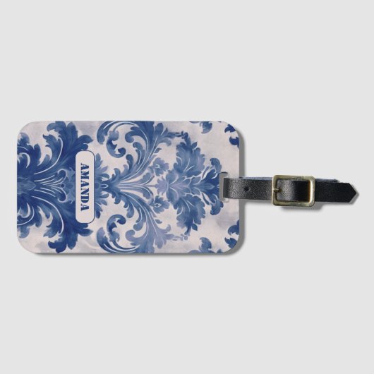 ダマスクエレガントブルートワールデジュウモノグラム ラゲッジタグ (正面横)