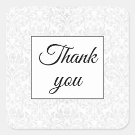 ダマスクエレガントホワイト結婚の感謝 スクエアシール