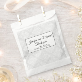ダマスクエレガントホワイト結婚の感謝 フェイバーバッグ