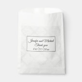 ダマスクエレガントホワイト結婚の感謝 フェイバーバッグ (正面)