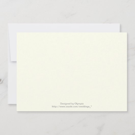 ダマスクエレガントモチーフネイビーブルー結婚ピンク 招待状 (裏面)