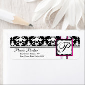 ダマスクエレガントモノグラムPシックラベル ラベル (インサイチュ)