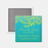 ダマスクエレガントリーフの渦巻き旋回Dateマグネットを保存 マグネット (正面/裏面)