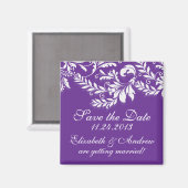 ダマスクエレガントリーフの渦巻き旋回Dateマグネットを保存 マグネット (正面/裏面)