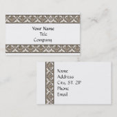 ダマスクエレガント名刺テンプレート 名刺 (正面/裏面)