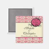 ダマスクエレガント日付マグネットを保存 マグネット (正面/裏面)