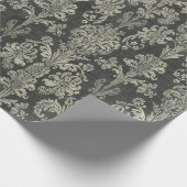 ダマスクエレガント洗練されたクラシックヴィンテージ ラッピングペーパー (角)