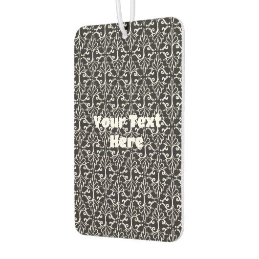 ダマスクエレガント白黒模様のスクロール カーエアーフレッシュナー (左)