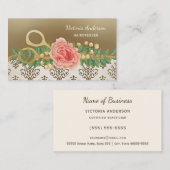 ダマスクエレガント美容師ヴィンテージバラ鋏 名刺 (正面/裏面)