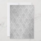 ダマスクエレガント3枚の写真コラージュ | グレー セーブザデート (裏面)