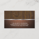 ダマスクオレンジ/木材/シルバートリム 名刺 (裏面)