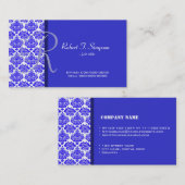 ダマスクカッコいいブエレガントルー名刺 名刺 (正面/裏面)
