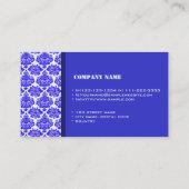 ダマスクカッコいいブエレガントルー名刺 名刺 (裏面)