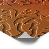 ダマスクカットベルベット、サテン抽象芸術 ポスター (角)