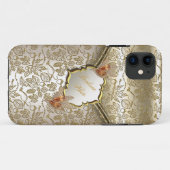 ダマスクカラメルクリームベージュ金ゴールドアンバーB Case-Mate iPhoneケース (裏面(横))