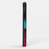 ダマスクガーリーモノグラム赤ブルゴーニュ白リボン Case-Mate iPhoneケース (裏面/右)