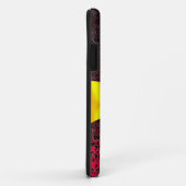 ダマスクガーリーモノグラム赤金ゴールドイエローリボン Case-Mate iPhoneケース (裏面/右)